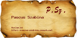 Pascus Szabina névjegykártya